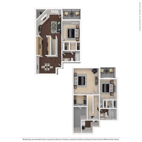 Floor plan for 3 beds, 2 baths, 1428 sqft